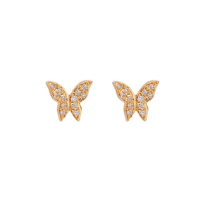 Diamond Butterfly Earrings. Butterfly Studs'