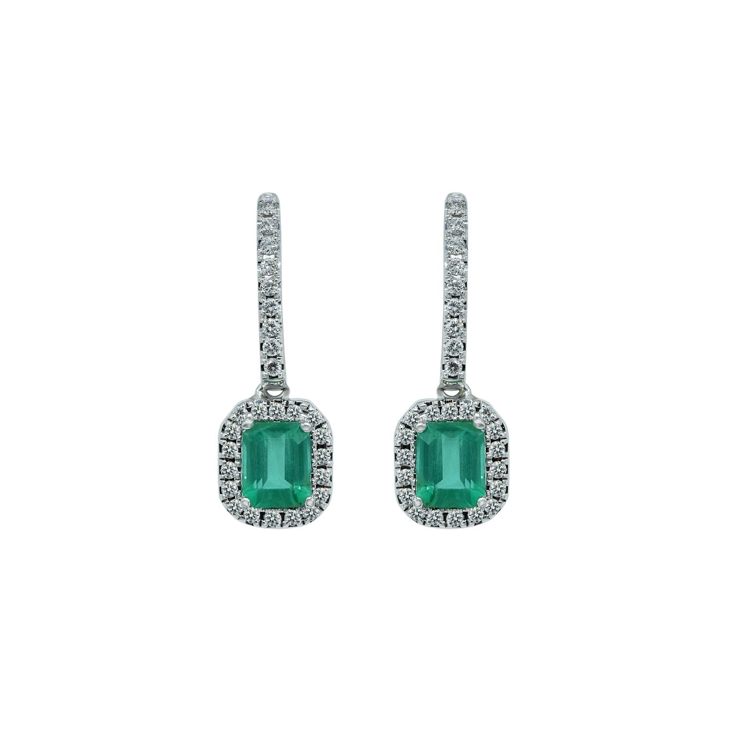 Emerald Earrings. Diamond and emerald earring.