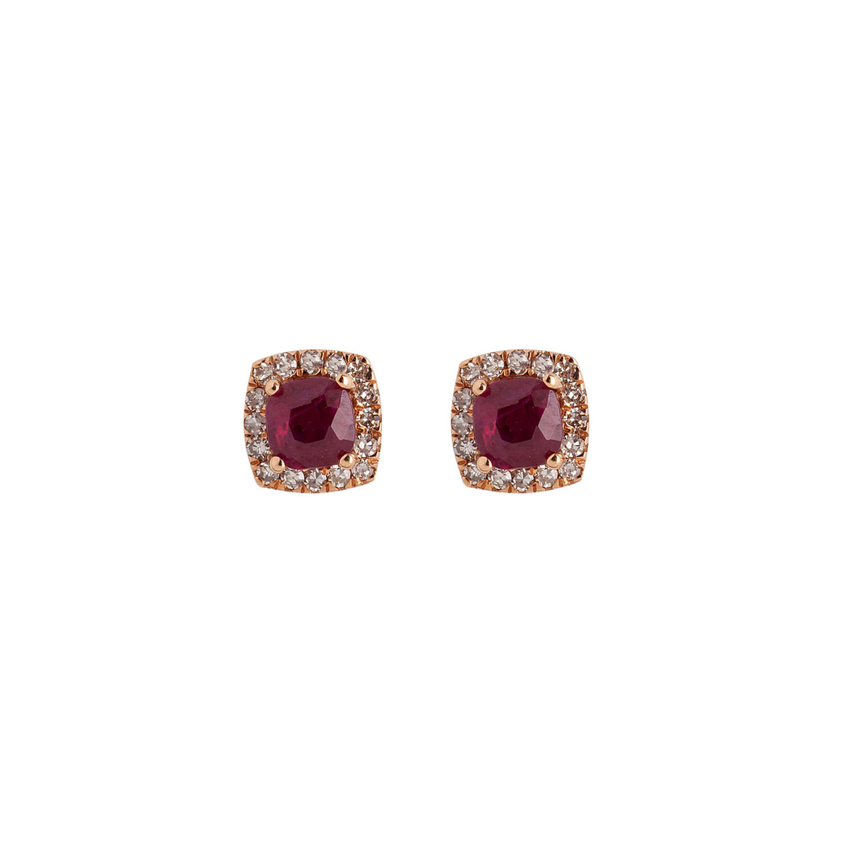 Ruby and Diamond Studs
