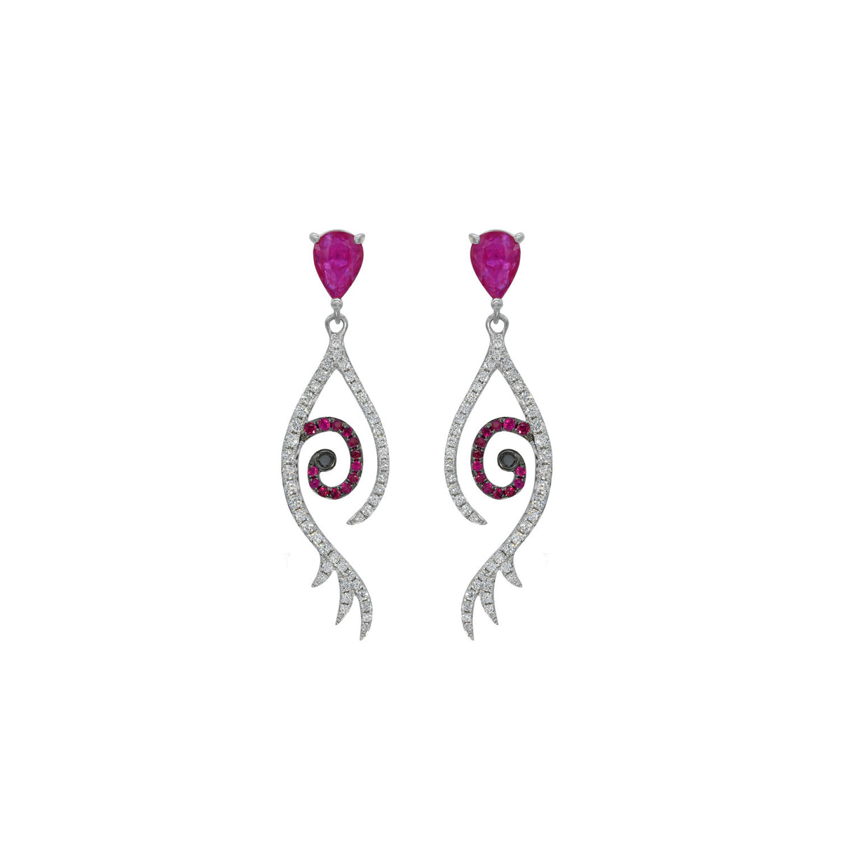 Ruby Drop Tattoo Earring