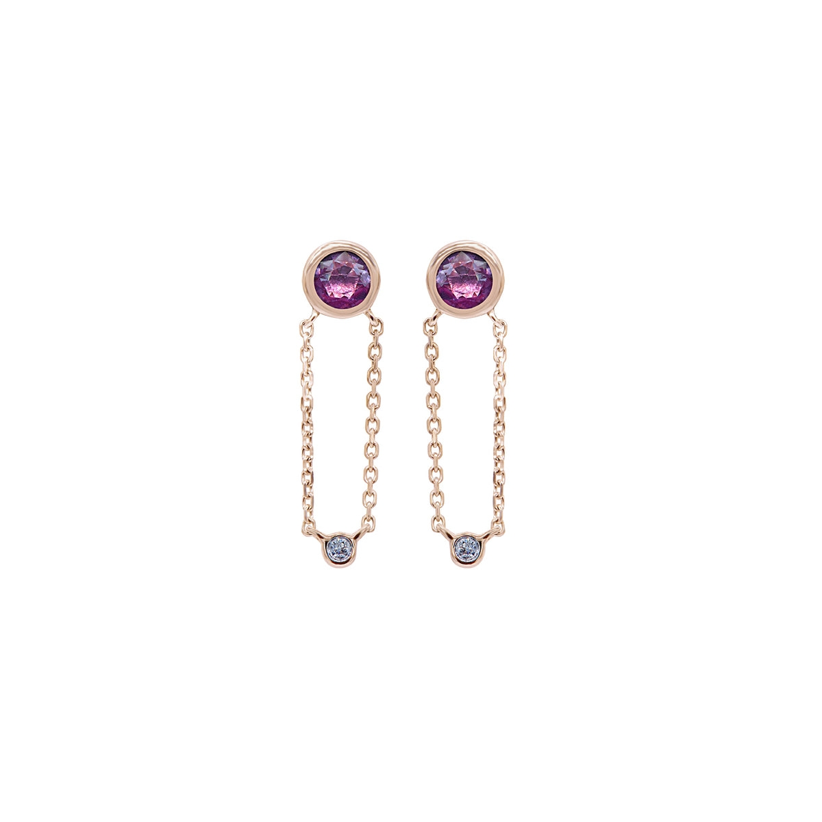 Pink Sapphire and Diamond Earring