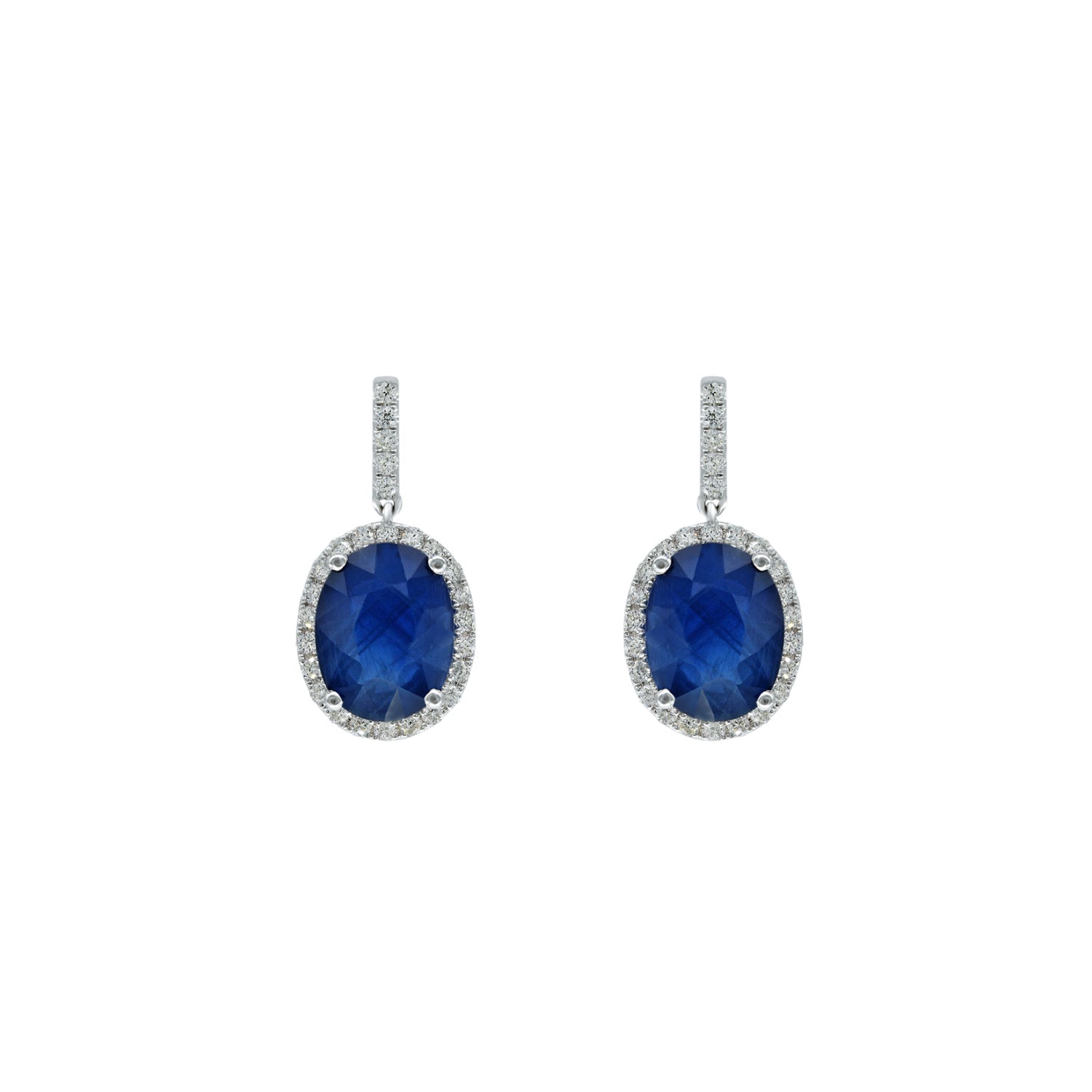 Oval Sapphire and Diamond Earring