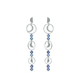 Diamond Moon and Sapphire Earring