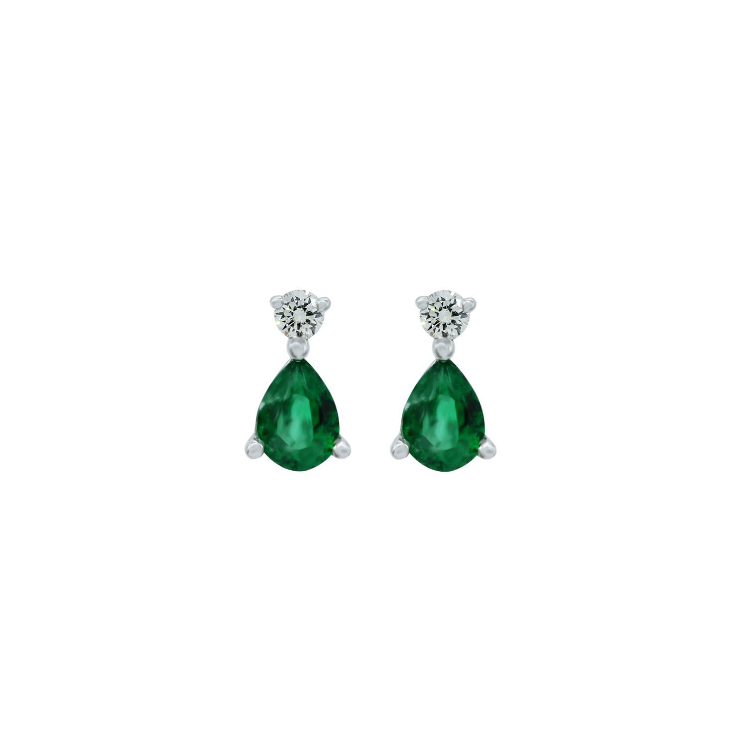 Diamond and Emerald Earring. Σκουλαρίκι με σμαράγδι και μπριγιάν.