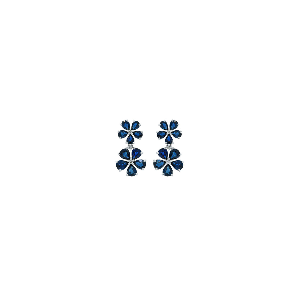 Sapphire and Diamond Flower Earring.