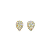 Yellow Diamond Earrings. Diamond stud earrings. Pear shaped yellow diamond earrings