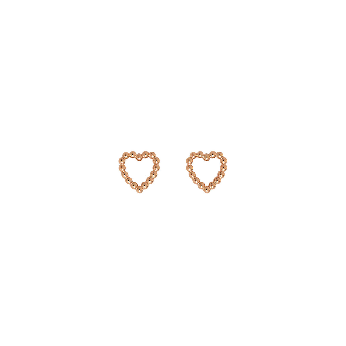 Golden Bead Heart Earrings