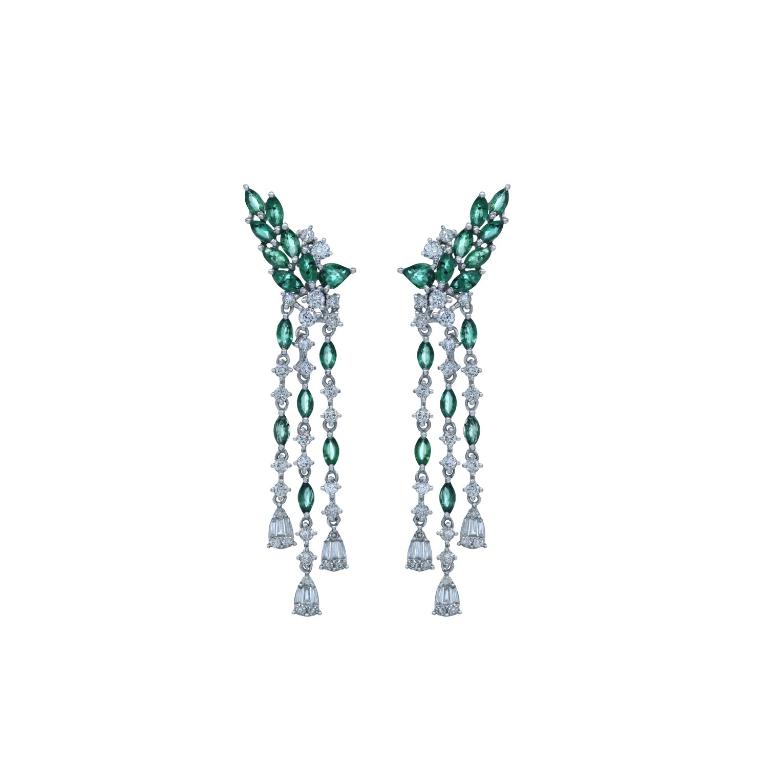 Diamond and Emerald Cocktail Earring