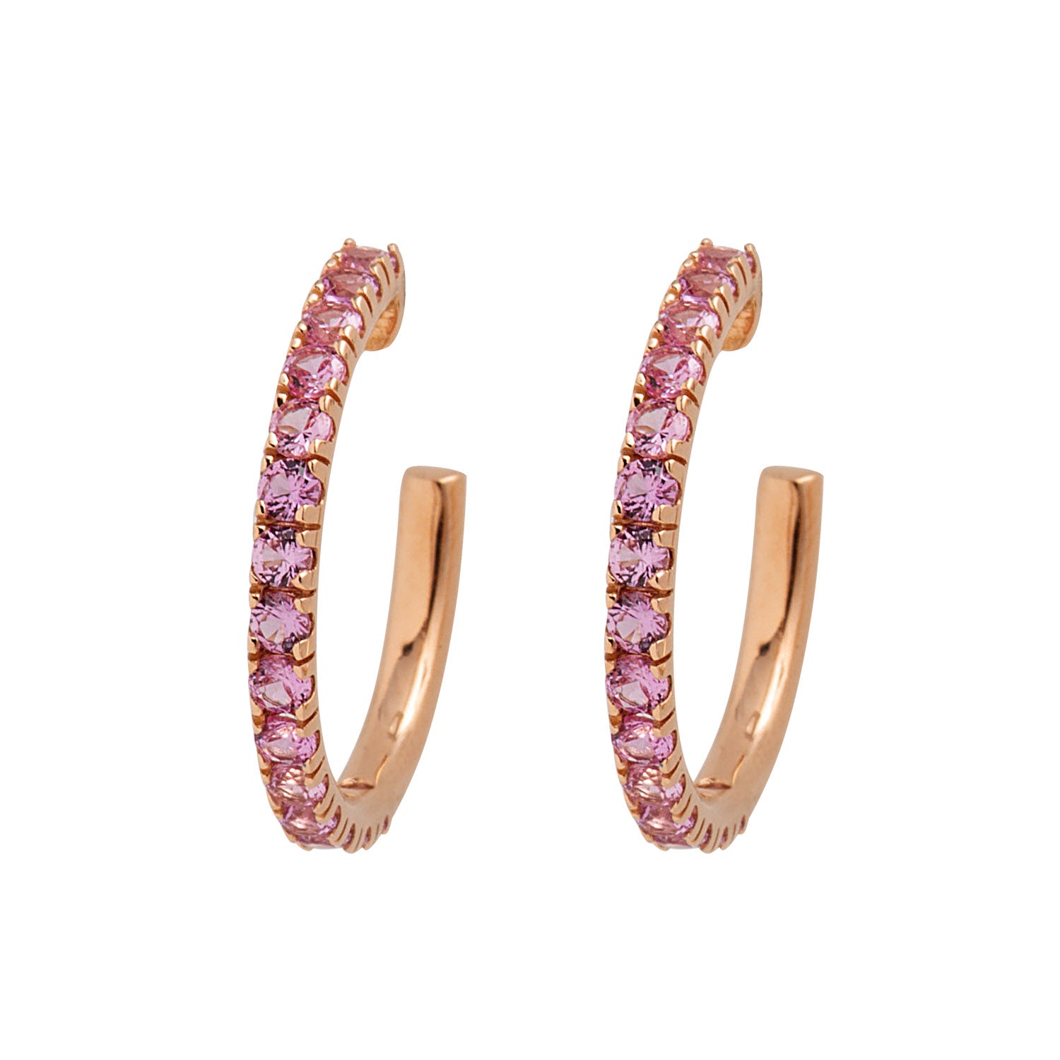 Pink Sapphire Hoop Earrings