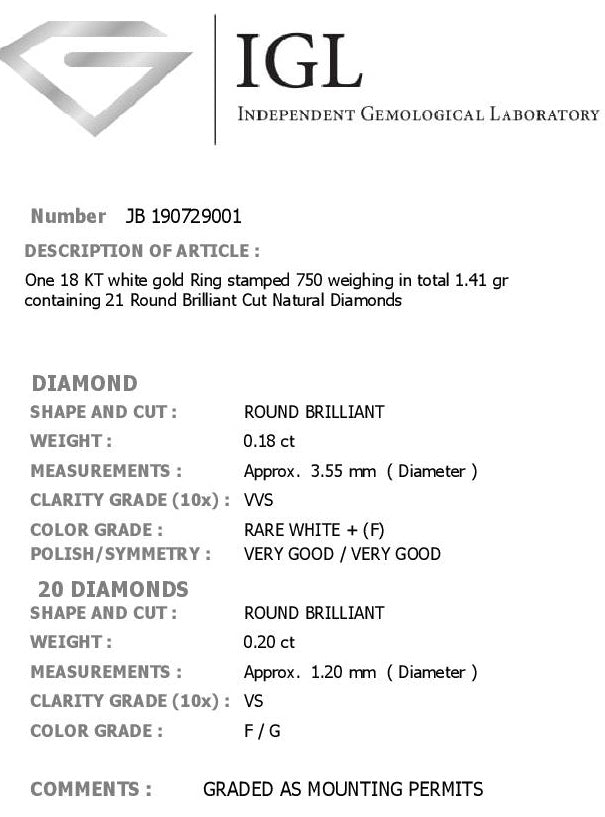 0.18ct Aria Setting Diamond Engagement Ring