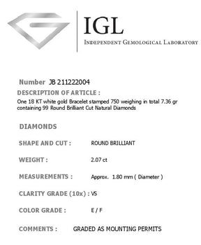 Tennis bracelet diamond certificate