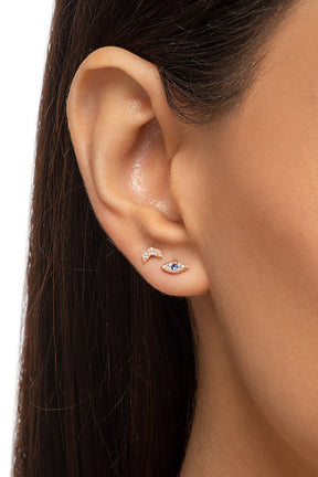 Diamond Evil Eye Stud Earrings