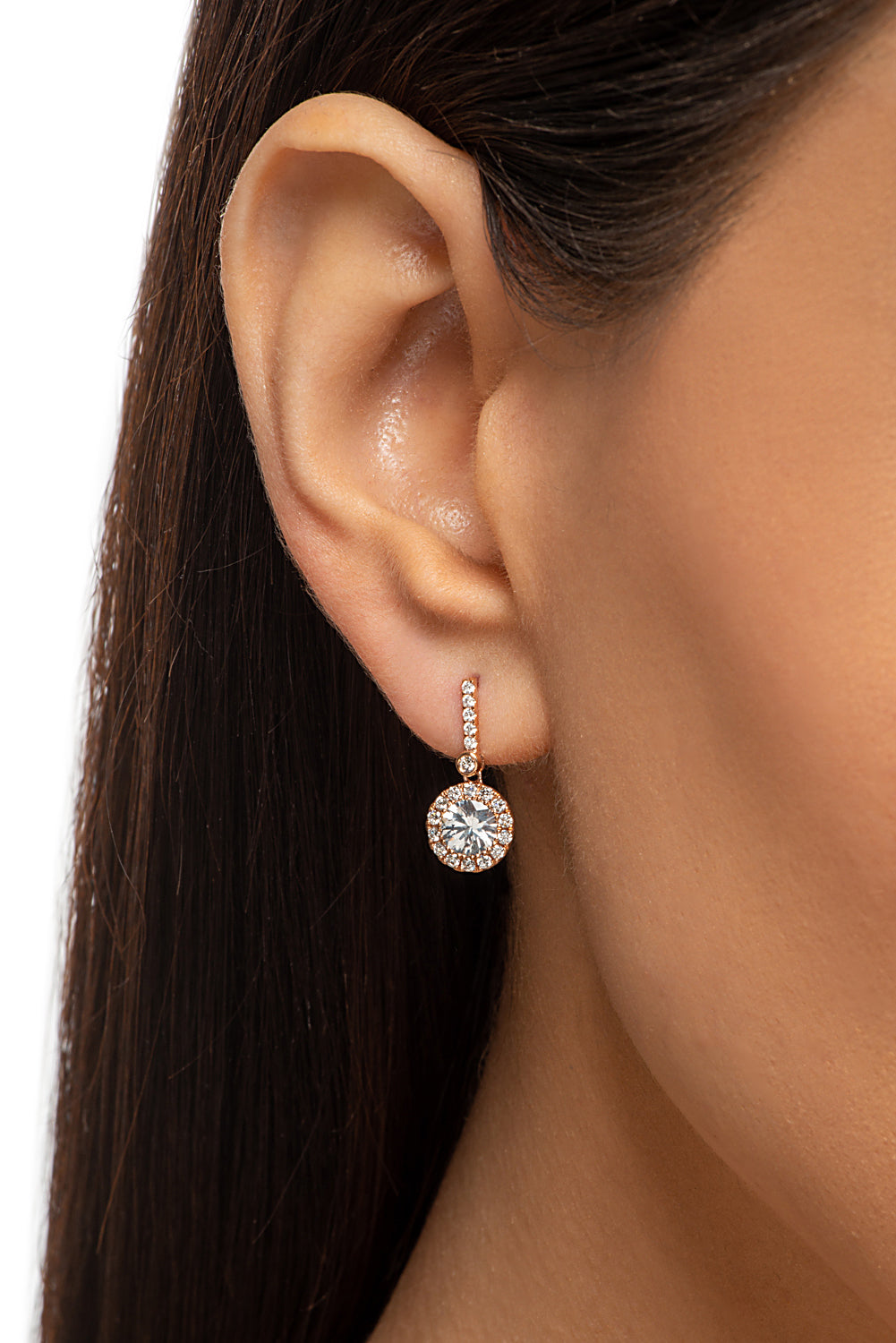 White Sapphire Diamond Earring