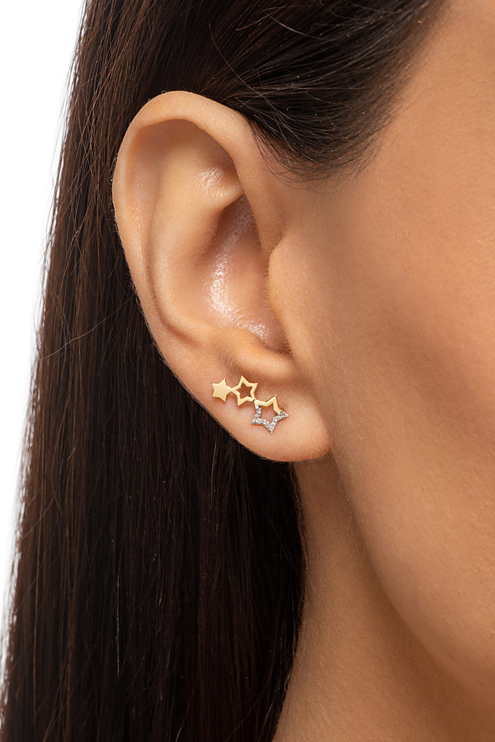Triple Star Diamond Earring