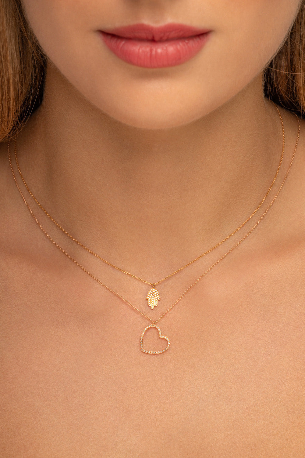 Tilted Diamond Heart Necklace