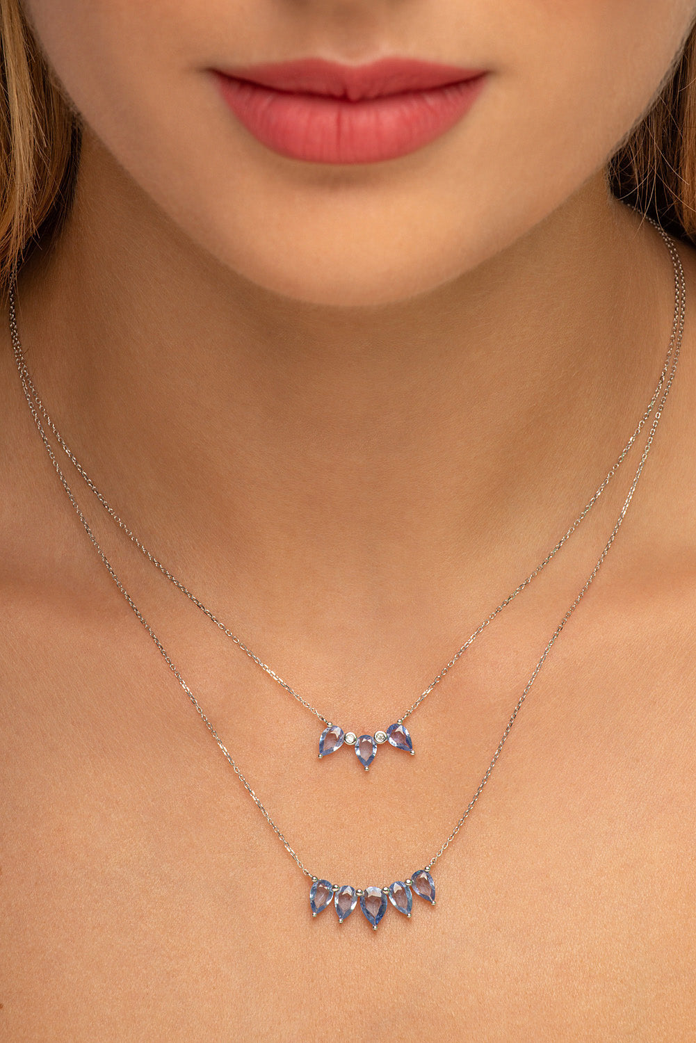 Diamond Link Sapphire Necklace