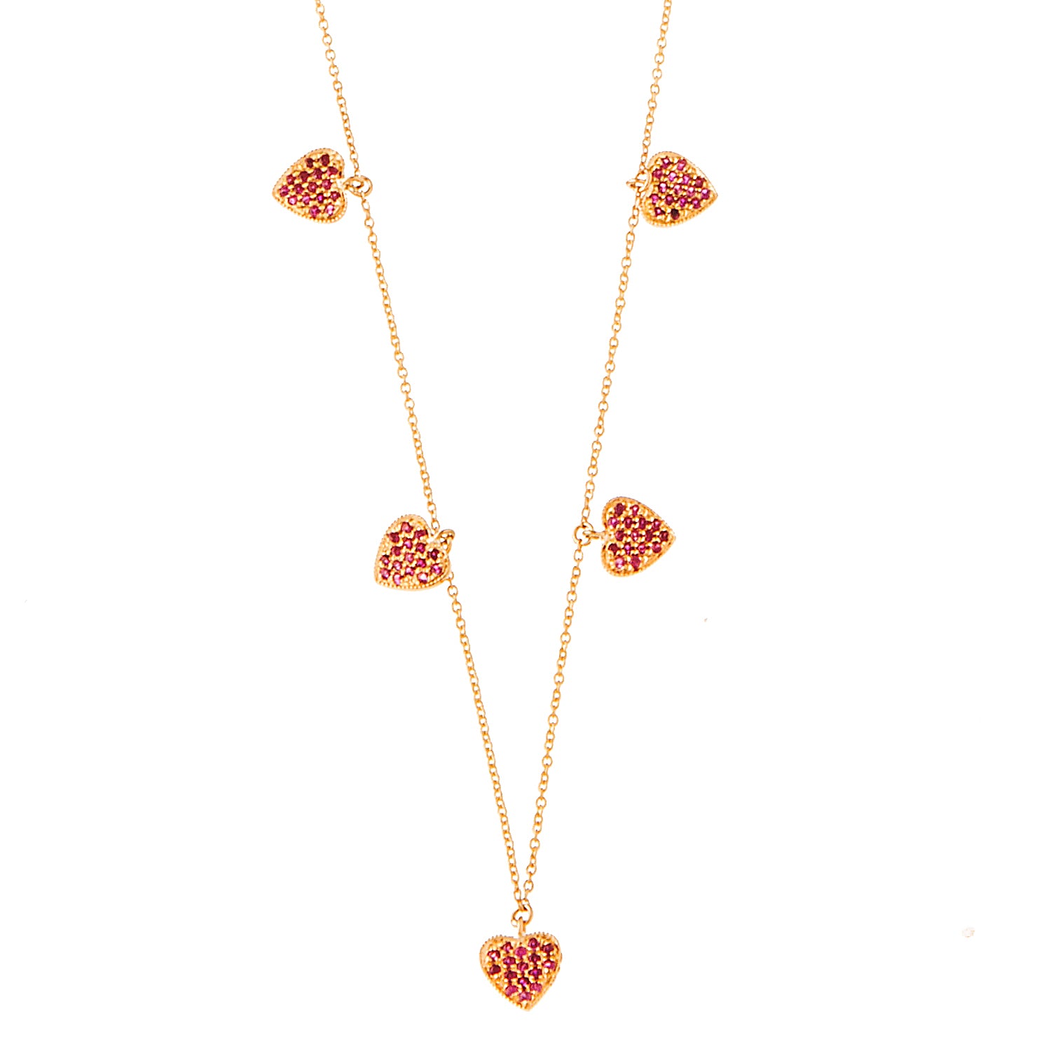 Ruby Hearts Necklace