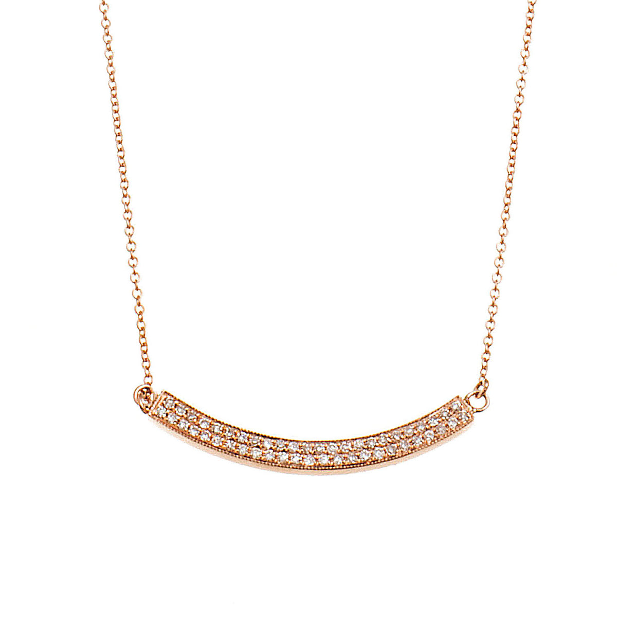 Two Line Diamond Bar Necklace - Anatol Jewelry