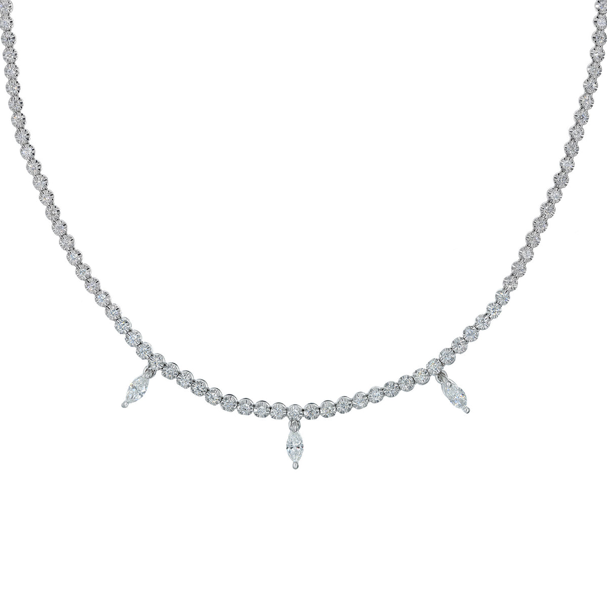 Marquise Diamond Drops Necklace