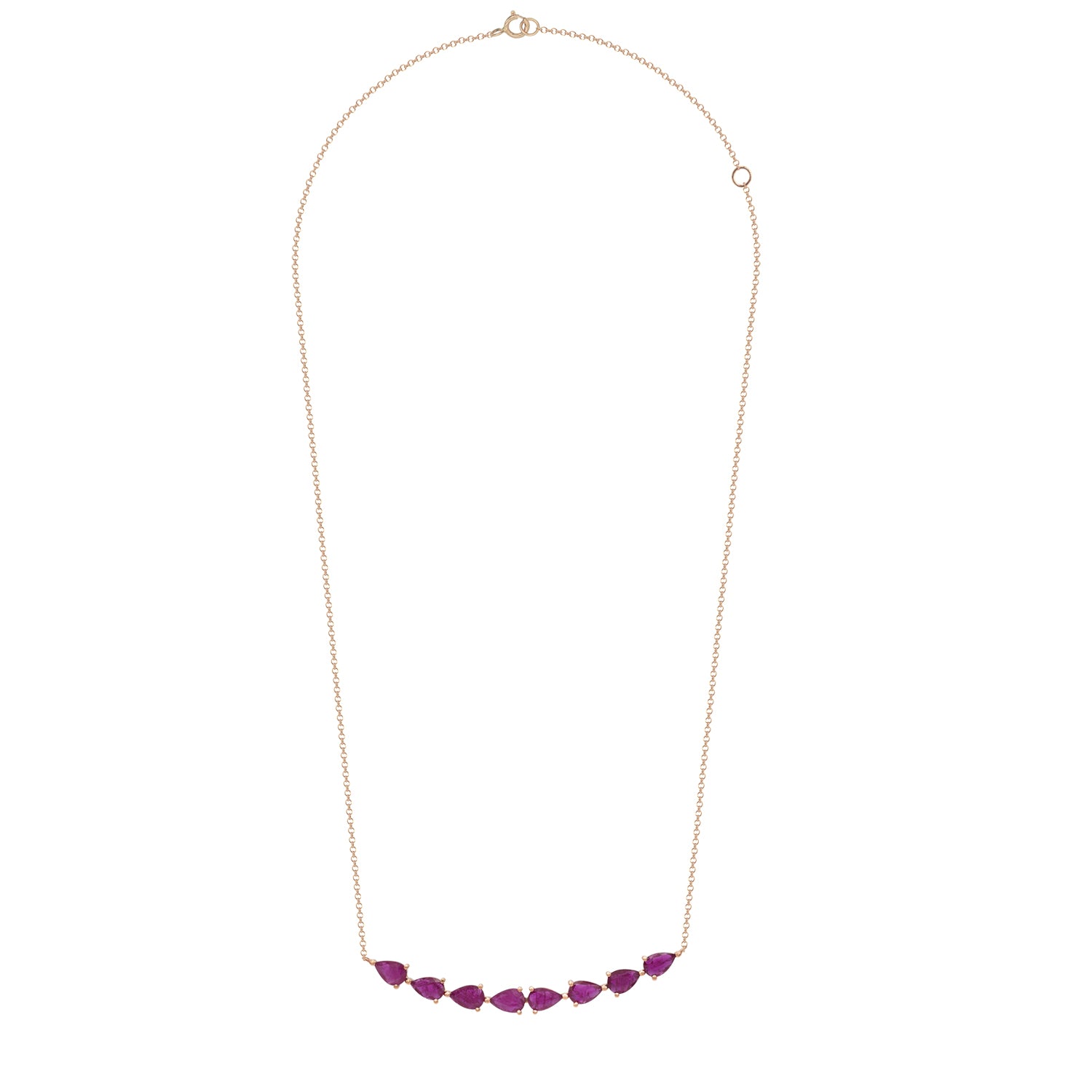Gold and Ruby Bar Necklace