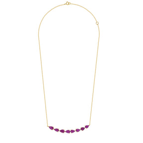 Gold and Ruby Bar Necklace