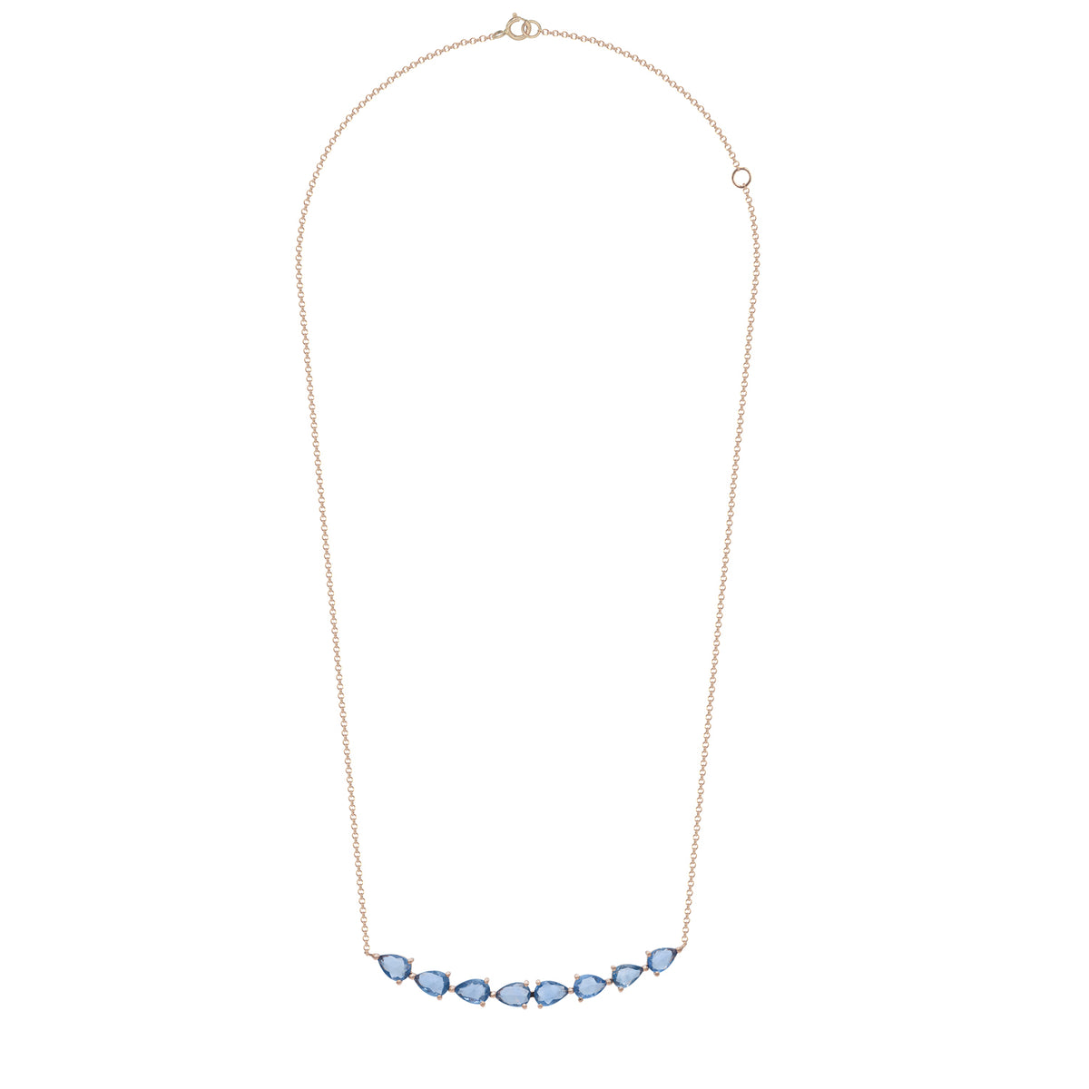Blue Sapphire Bar Necklace