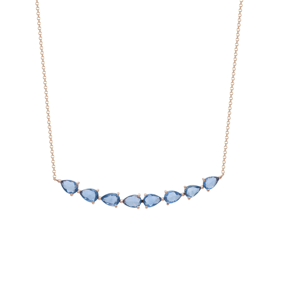 Blue Sapphire Bar Necklace