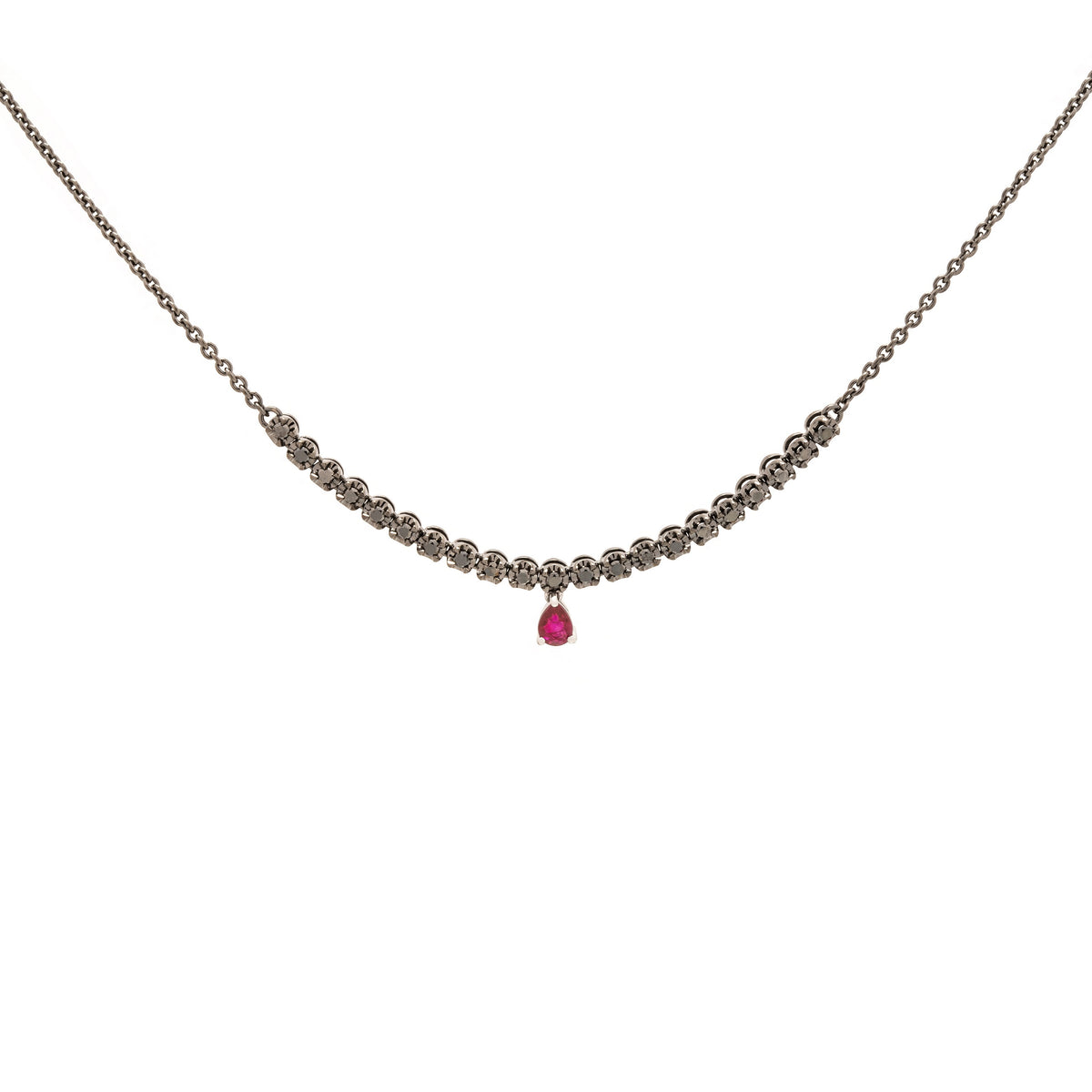 Black Diamond and Ruby necklace.