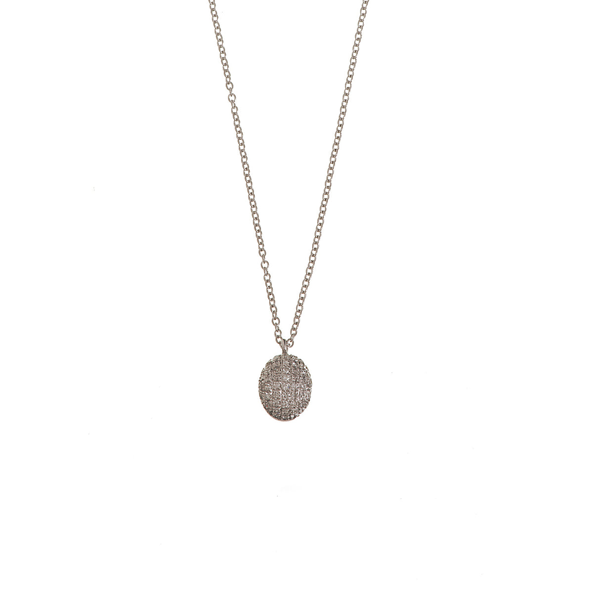 Diamond Covered Oval Necklace