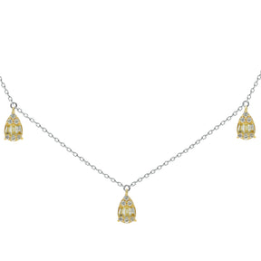 Pear shaped diamond necklace. Yellow diamond necklace. Fine jewelry. Anatol jewellery. Diamond necklace. Χρυσό κολιέ. Κολιέ με μπριγιάν. Κολιέ με διαμάντιά. Κίτρινα διαμάντια. Κοσμήματα Κηφισιά. Golden Hall.