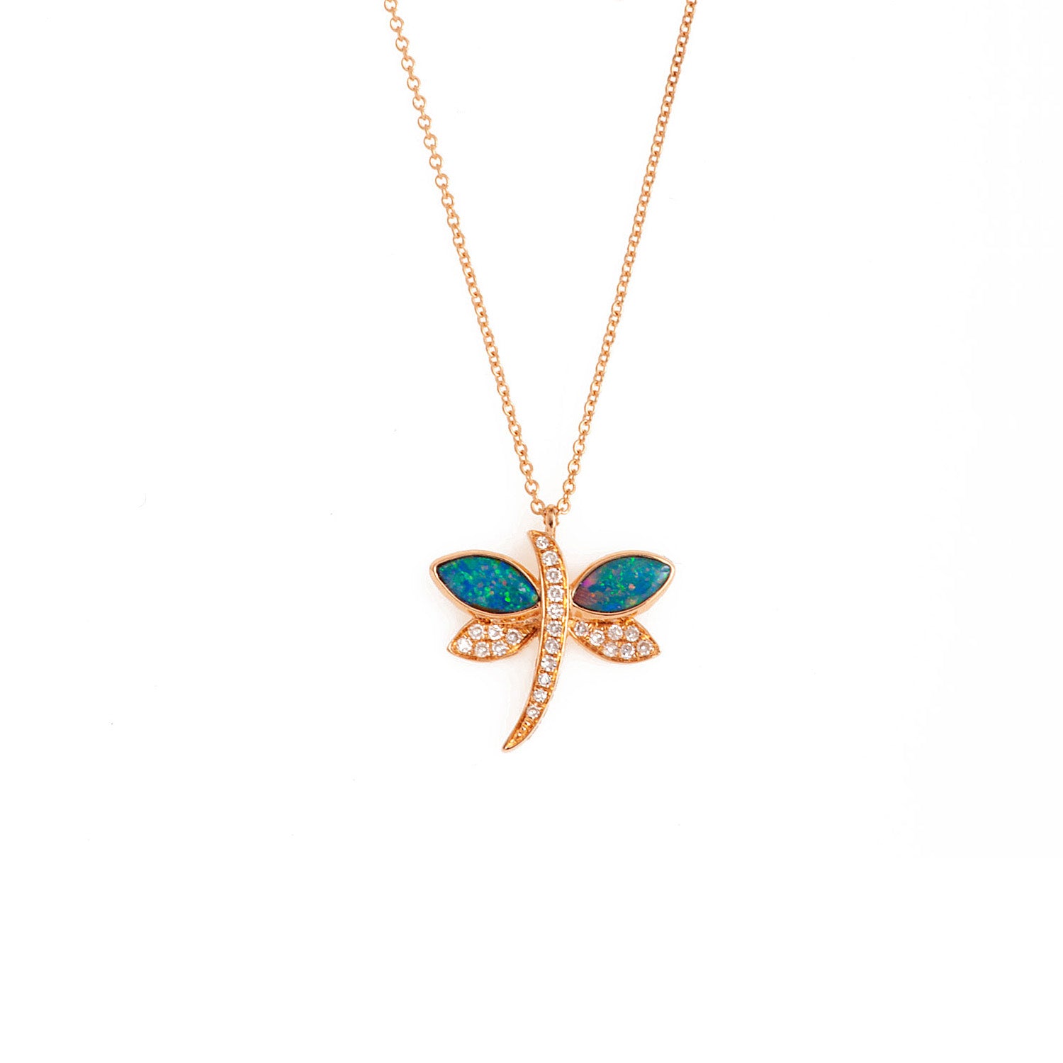 Diamond butterfly necklace. Opal butterfly necklace. Κολιέ πεταλούδα.