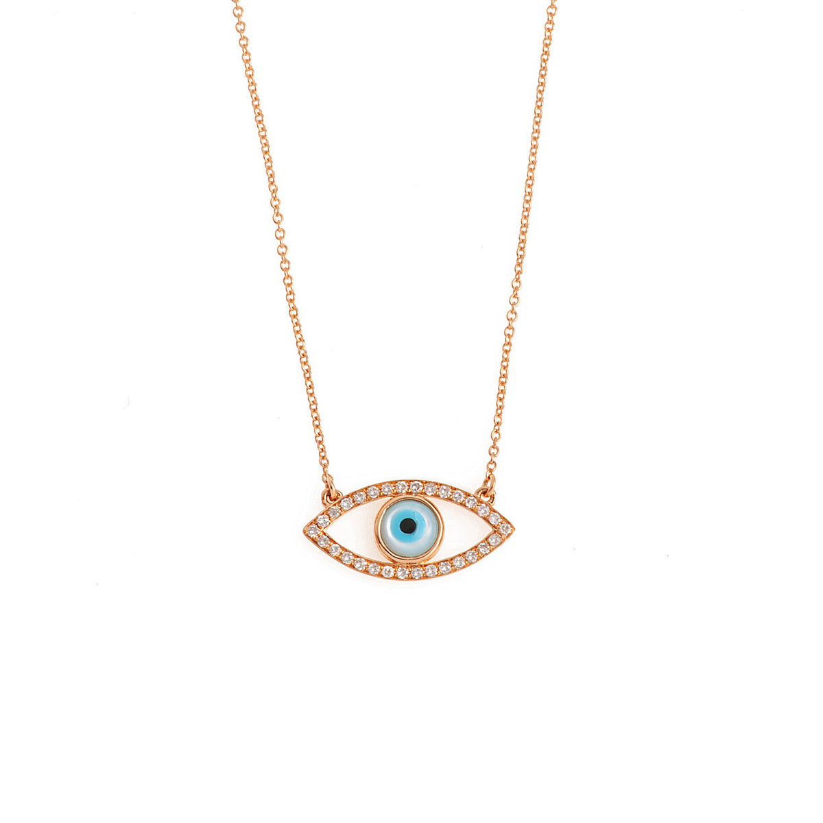Evil eye necklace. Diamond evil eye necklace. Μάτι κολιέ.
