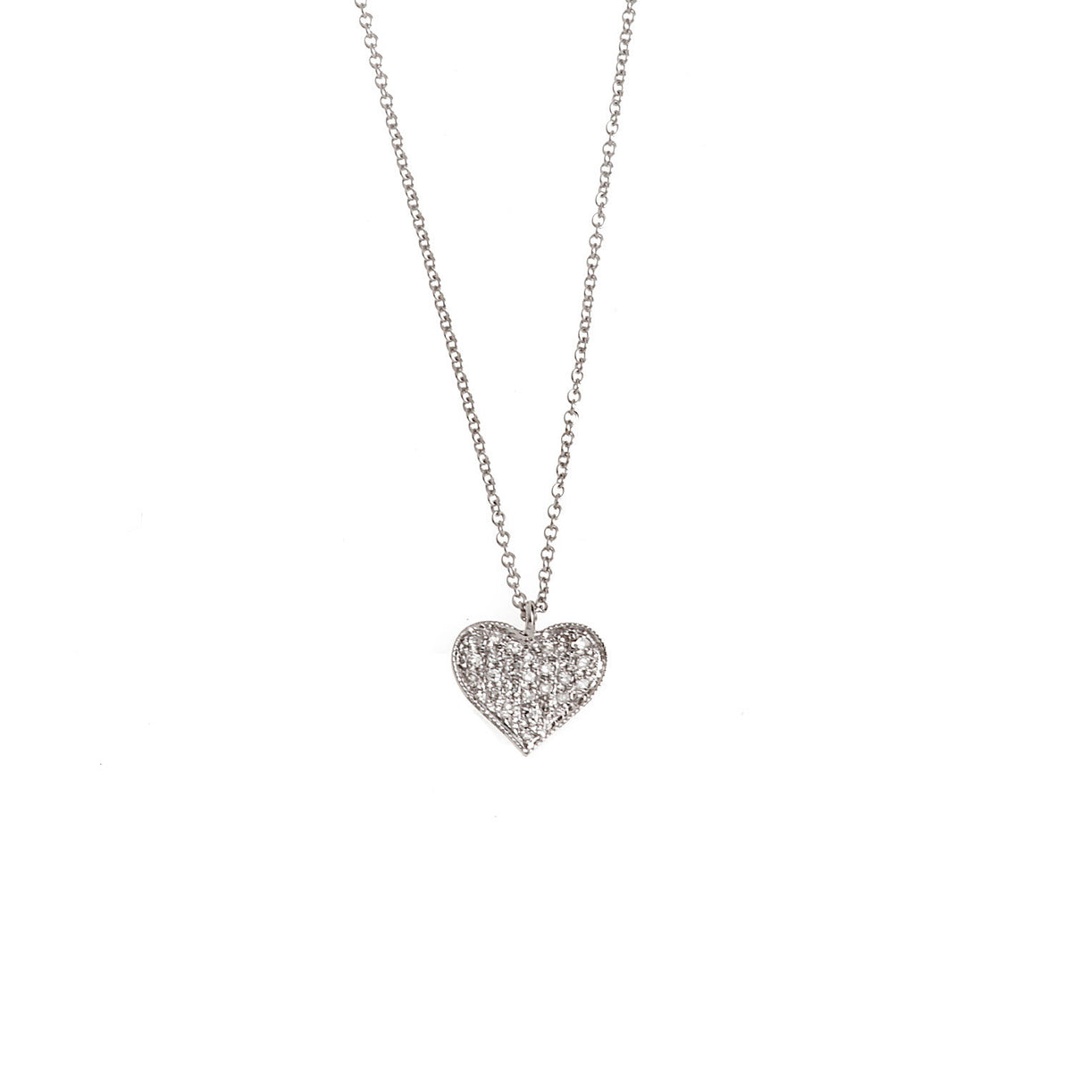Diamond heart necklace. Κολιέ καρδιά με μπριγιάν.