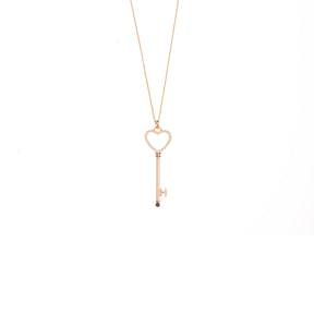 Key Necklace. Golden Key Necklace. Heart necklace. Diamond key necklace.