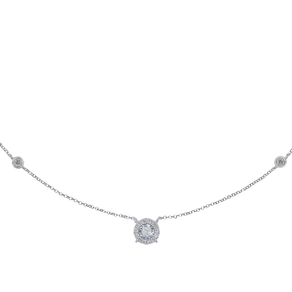Round diamond necklace. Diamond Necklace.