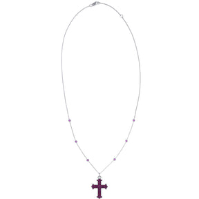 Ruby Cross Necklace. Red Cross necklace