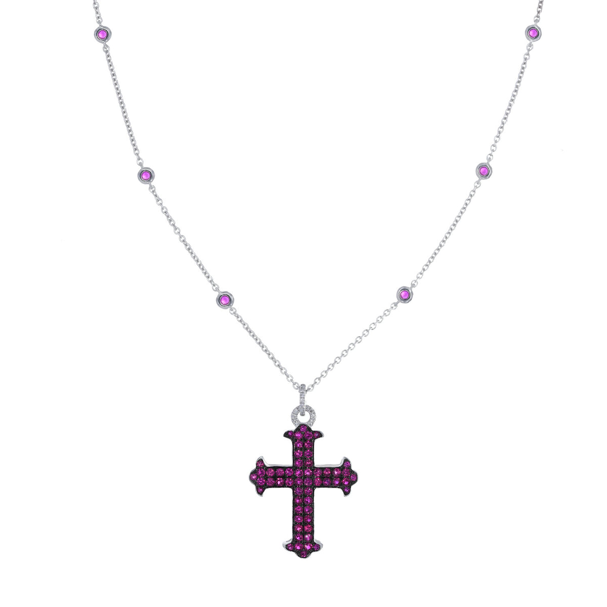 Ruby Cross Necklace. Red Cross necklace