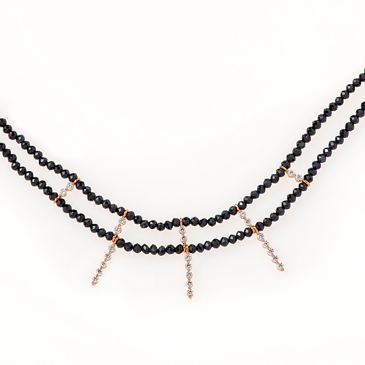 Sapphire Bead Bar Necklace