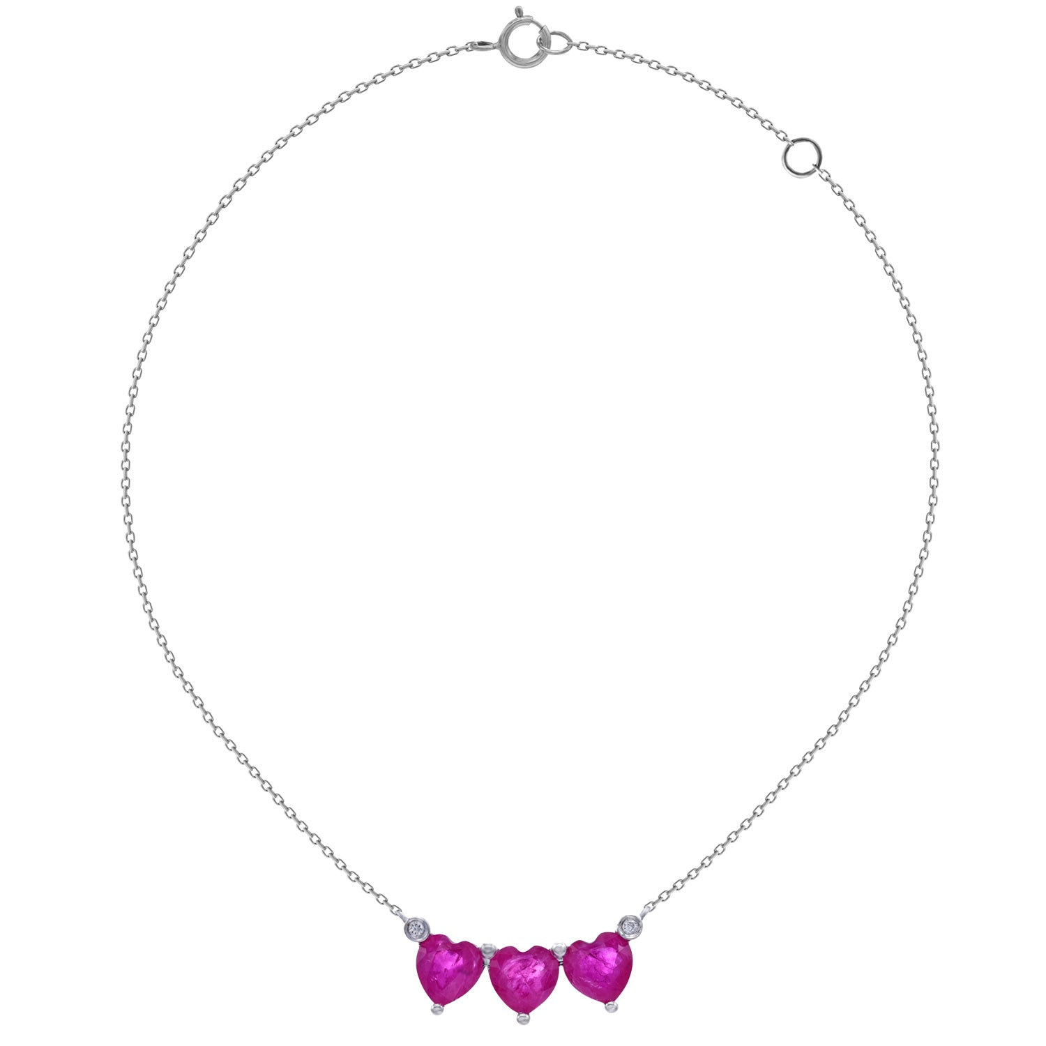 Diamond and Ruby heart necklace
