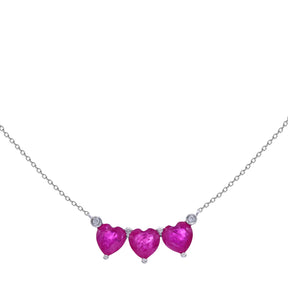 Diamond and ruby heart necklace