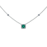Emerald Necklace. Diamond and emerald necklace. Gift necklace. Gold necklace. Diamond necklace. Precious stone necklace. Rose gold necklace. Chain necklace. Easy to wear necklace. Anatol jewelry. Fine jewelry. Golden Hall. Kifissia. Athens.