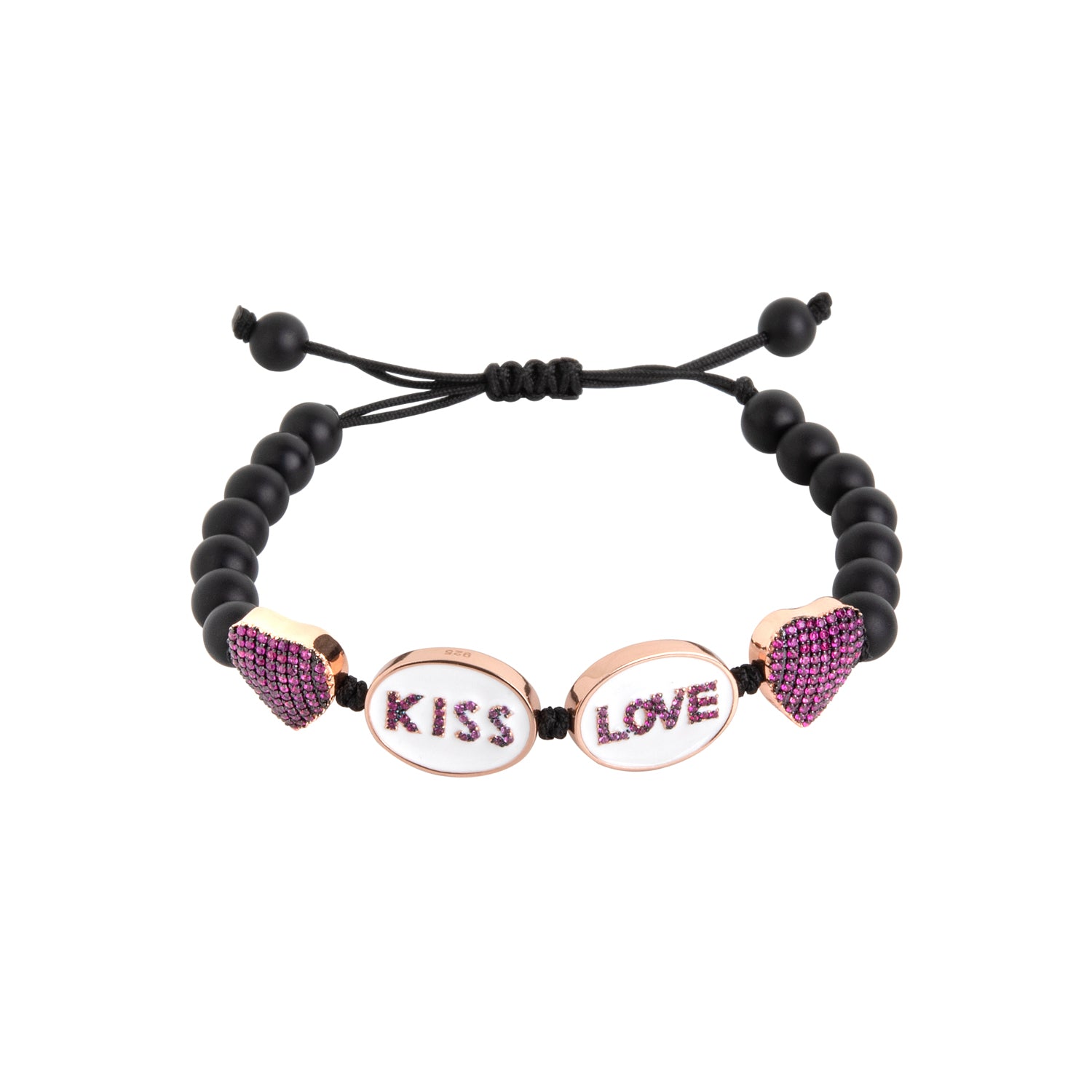 Kiss, Love, Heart Bracelet
