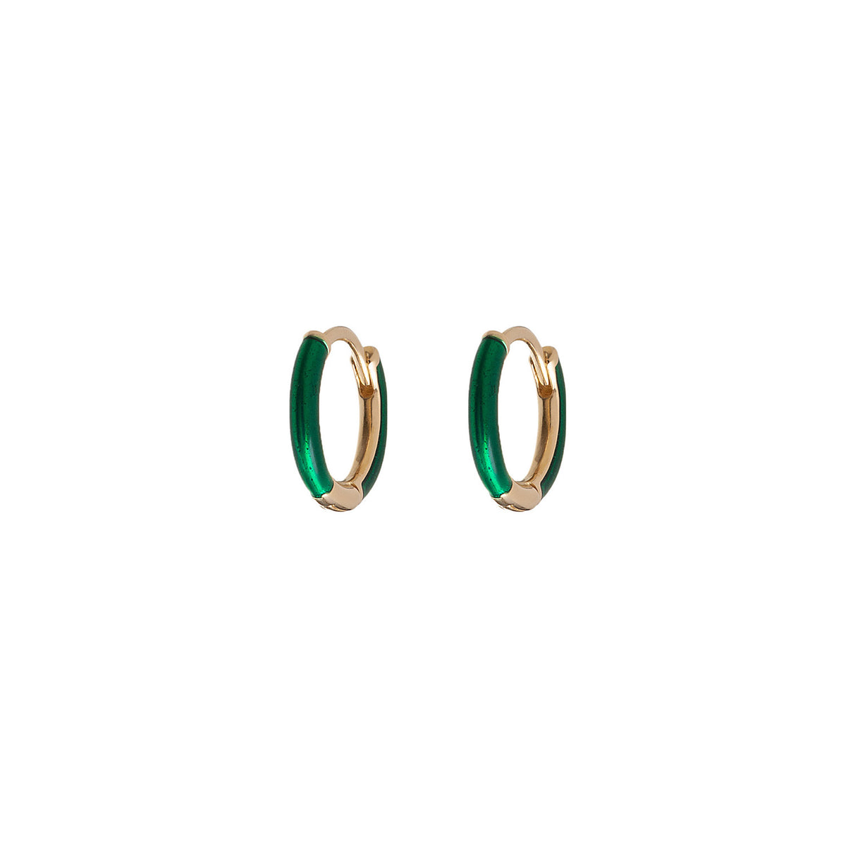 Green Enamel Hoop Earrings