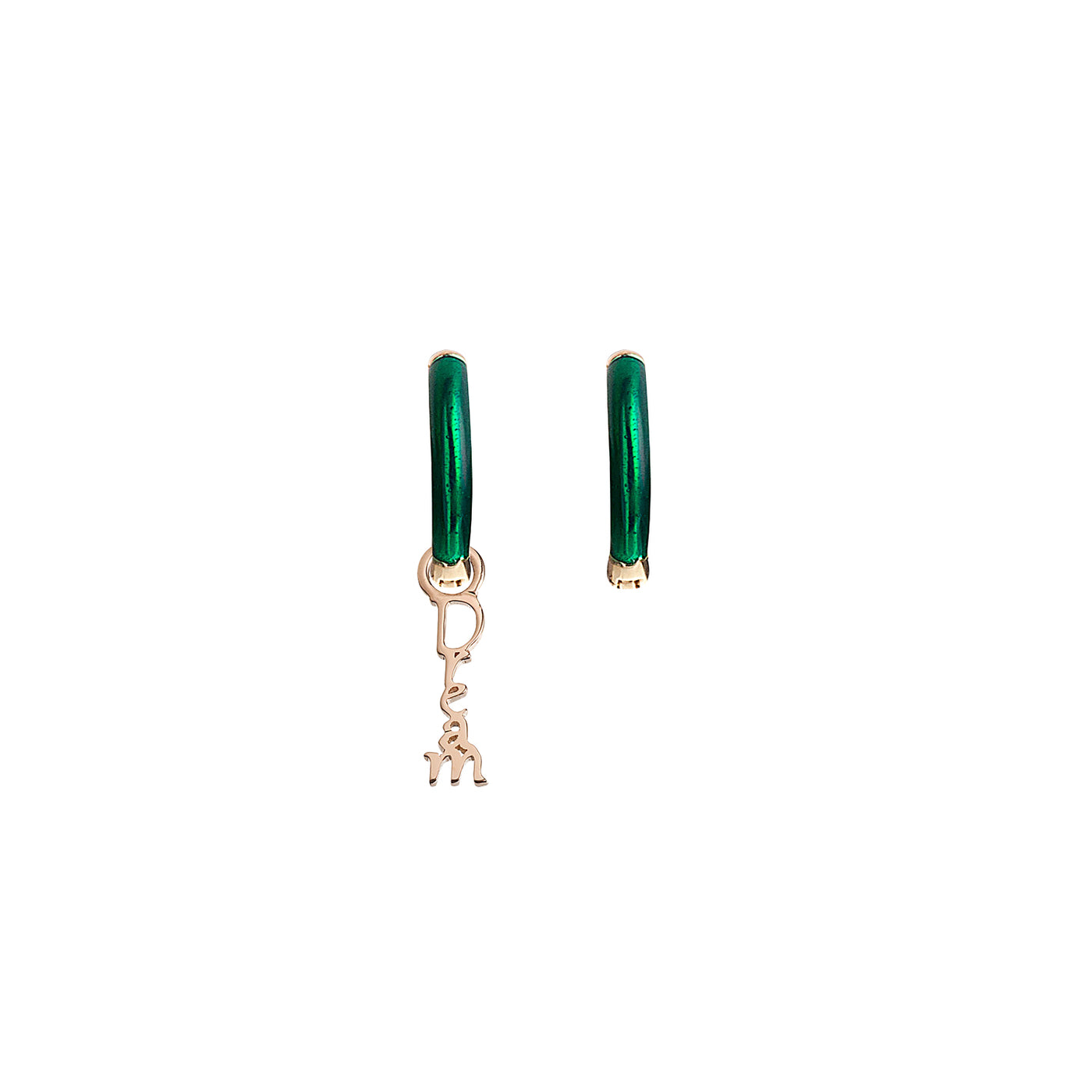 Green Enamel Hoop Earrings
