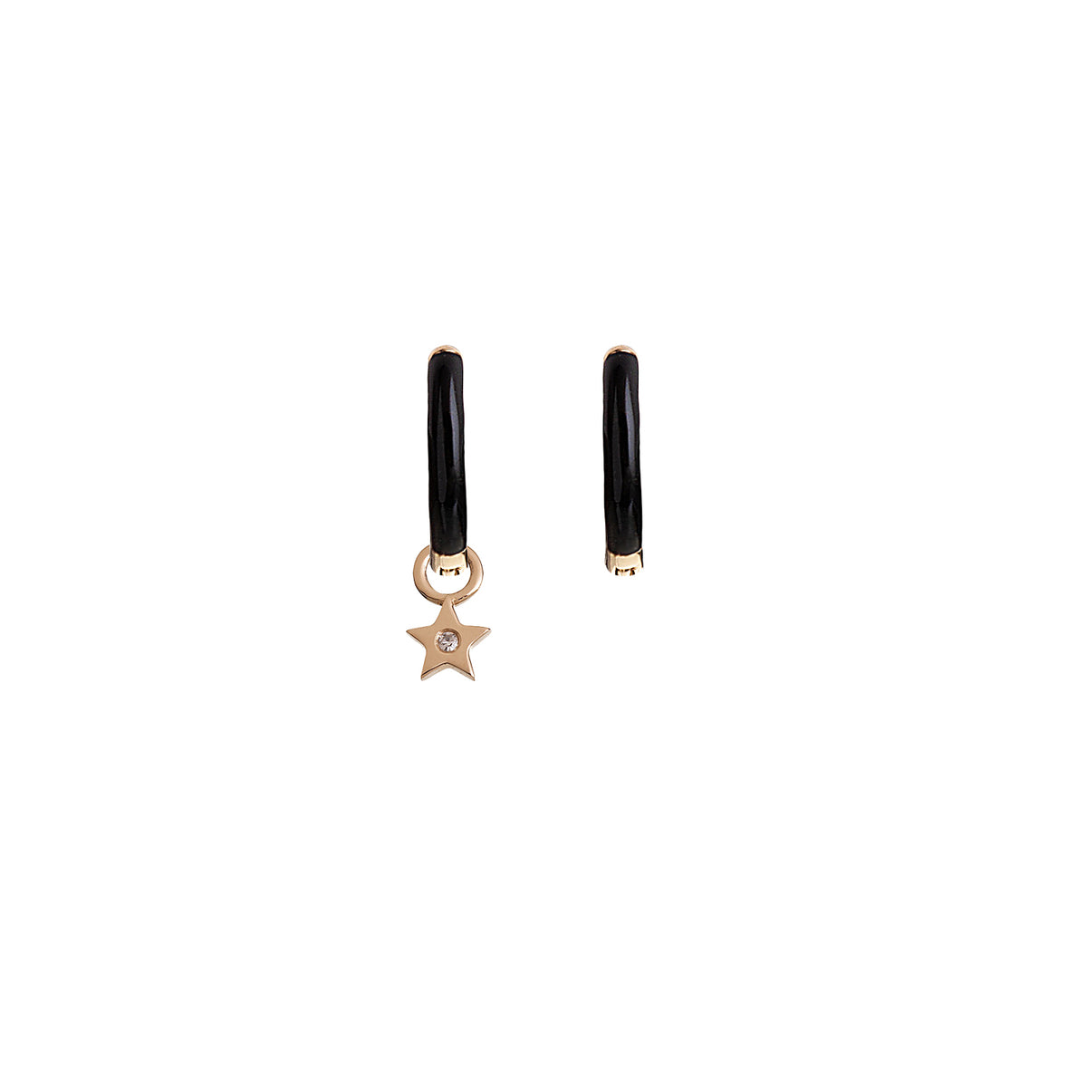 Diamond Star Hoop Earrings
