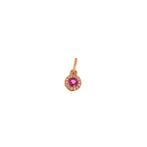 Ruby and Diamond Pendant. Rose Gold Pendant