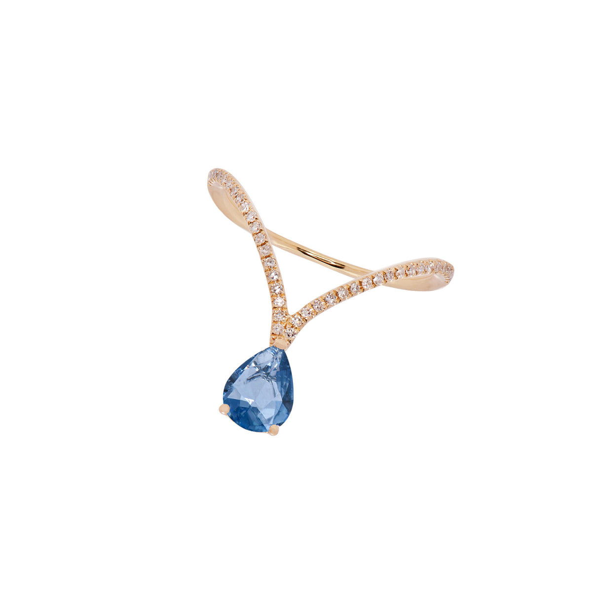 Blue Sapphire and Diamond Ring