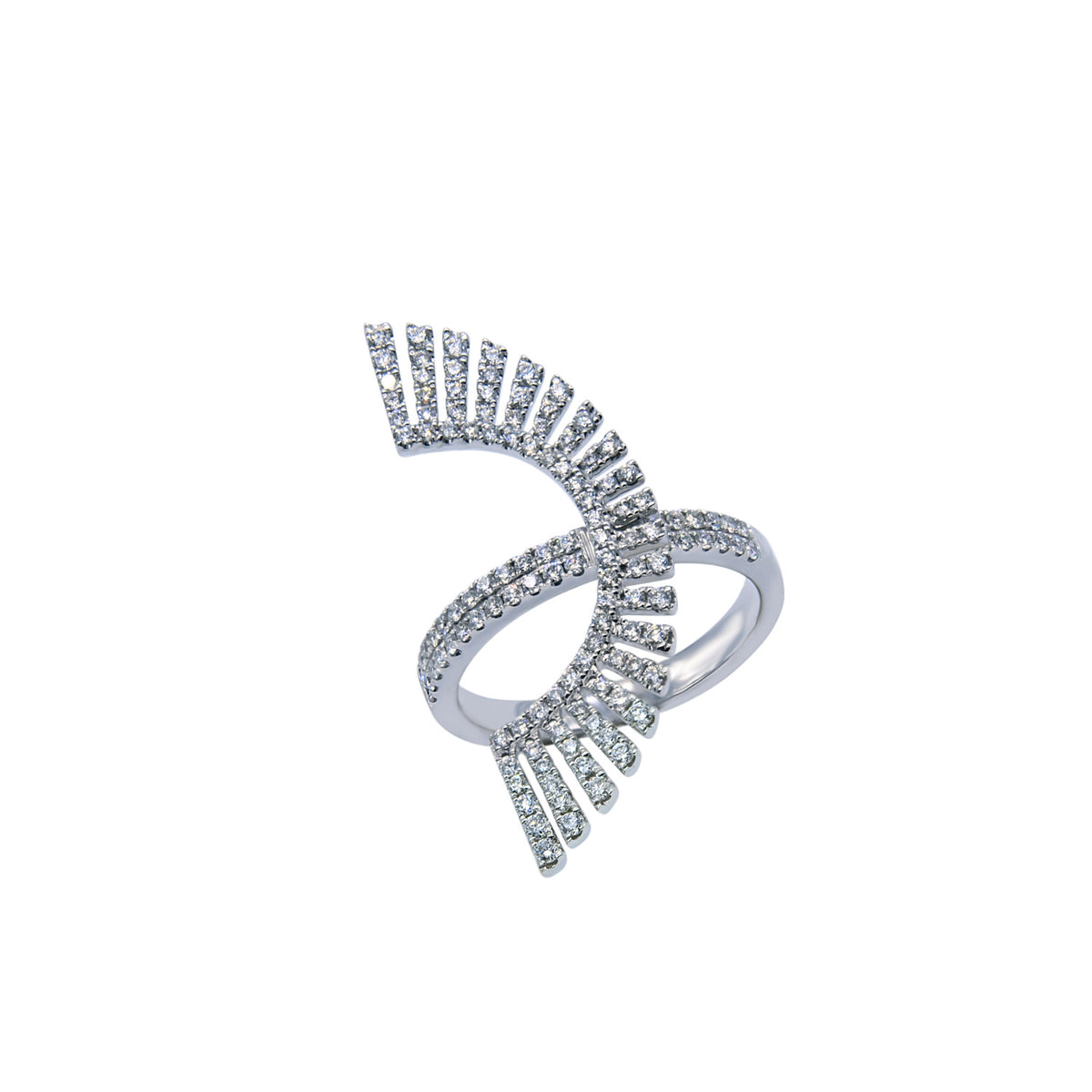 Gold and Diamond Ring. White Gold Ring.
