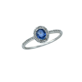 Sapphire Ring. Diamond and sapphire ring. Oval shaped sapphire ring.