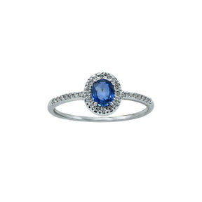 Sapphire Ring. Diamond and sapphire ring. Oval shaped sapphire ring.